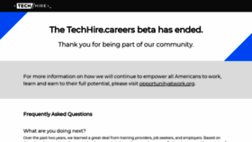 What Techhire.careers website looked like in 2019 (4 years ago)