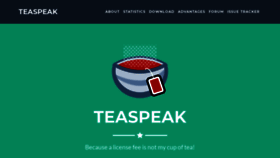What Teaspeak.de website looked like in 2019 (4 years ago)