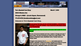 What Timsbbcardshop.com website looked like in 2019 (4 years ago)