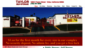 What Taylorselfstorage-vista.com website looked like in 2019 (4 years ago)