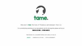What Tame.uk website looked like in 2019 (4 years ago)