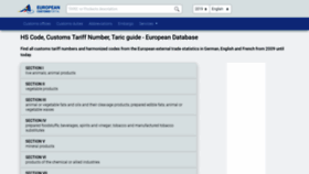 What Tariffnumber.com website looked like in 2020 (5 years ago)
