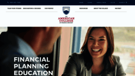 What Theamericancollege.edu website looked like in 2020 (4 years ago)