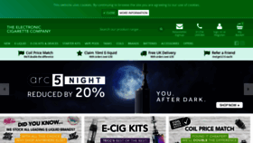 What Theelectroniccigarette.co.uk website looked like in 2020 (4 years ago)