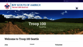 What Troop100seattle.com website looked like in 2020 (4 years ago)