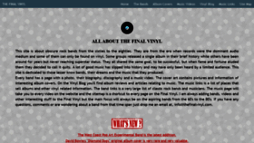 What Thefinalvinyl.com website looked like in 2020 (4 years ago)