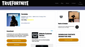 What Truefortnite.com website looked like in 2020 (4 years ago)
