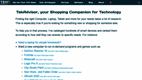 What Tekadvisor.ca website looked like in 2020 (4 years ago)