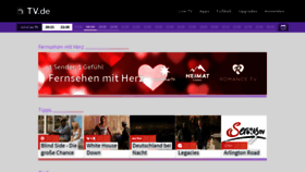 What Tv.de website looked like in 2020 (4 years ago)