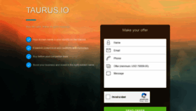 What Taurus.io website looked like in 2020 (4 years ago)