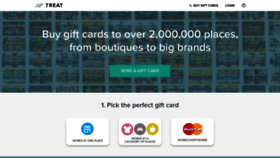 What Treatgiftcards.com website looked like in 2020 (4 years ago)