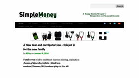 What Thesimplemoneyblog.com website looked like in 2020 (4 years ago)