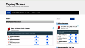 What Tagalogphrases.com website looked like in 2020 (4 years ago)