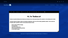What Textbox.io website looked like in 2020 (5 years ago)