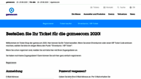 What Tickets.gamescom.de website looked like in 2020 (4 years ago)