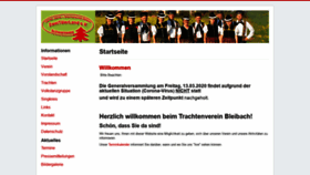 What Trachtenverein-bleibach.de website looked like in 2020 (4 years ago)