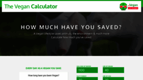 What Thevegancalculator.com website looked like in 2020 (4 years ago)