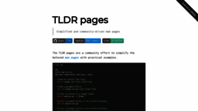 What Tldr.sh website looked like in 2020 (4 years ago)
