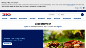What Tesco.com website looked like in 2020 (3 years ago)