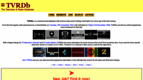 What Tvrdb.com website looked like in 2020 (4 years ago)