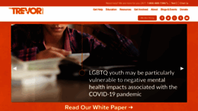 What Thetrevorproject.com website looked like in 2020 (4 years ago)