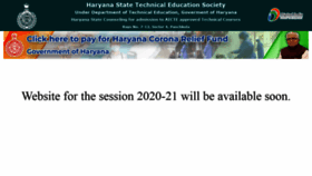 What Techadmissionshry.gov.in website looked like in 2020 (3 years ago)