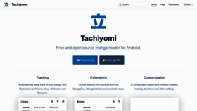 What Tachiyomi.org website looked like in 2020 (3 years ago)