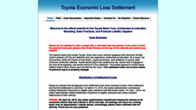 What Toyotaelsettlement.com website looked like in 2020 (3 years ago)