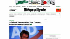 What Thueringer-allgemeine.de website looked like in 2020 (3 years ago)