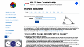 What Triangle-calculator.com website looked like in 2020 (3 years ago)