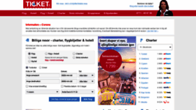 What Ticket.se website looked like in 2020 (3 years ago)