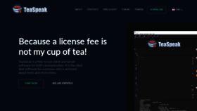 What Teaspeak.de website looked like in 2020 (3 years ago)