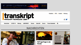 What Transkript.de website looked like in 2020 (3 years ago)