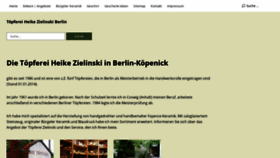 What Toepferei-zielinski.de website looked like in 2020 (3 years ago)