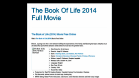 What Thebookoflife2014fullmovie.blogspot.com website looked like in 2020 (3 years ago)