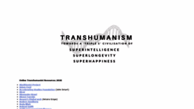 What Transhumanist.com website looked like in 2020 (3 years ago)