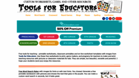 What Toolsforeducators.com website looked like in 2020 (3 years ago)