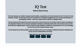 What Test.mensa.no website looked like in 2020 (3 years ago)