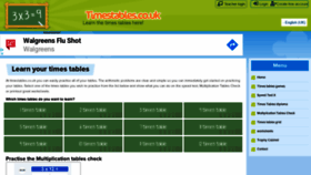What Timestables.co.uk website looked like in 2020 (3 years ago)