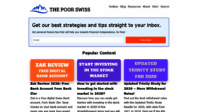 What Thepoorswiss.com website looked like in 2020 (5 years ago)