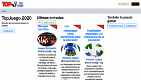 What Topjuego.com website looked like in 2020 (3 years ago)