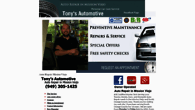 What Tonysautomotive.com website looked like in 2020 (3 years ago)