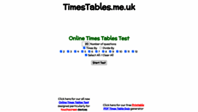 What Timestables.me.uk website looked like in 2020 (3 years ago)