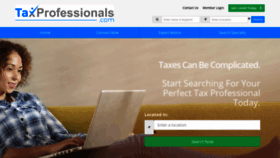 What Taxprofessionals.com website looked like in 2020 (3 years ago)