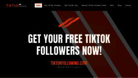 What Tiktokfollowing.com website looked like in 2020 (3 years ago)