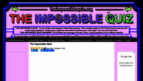 What Theimpossiblequiz.org website looked like in 2020 (3 years ago)