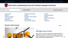 What Transplantacija.lt website looked like in 2020 (3 years ago)