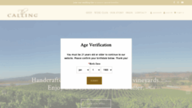 What Thecallingwine.com website looked like in 2020 (3 years ago)
