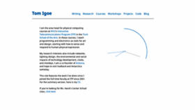 What Tigoe.net website looked like in 2020 (3 years ago)