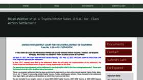 What Toyotaframesettlement.com website looked like in 2020 (3 years ago)